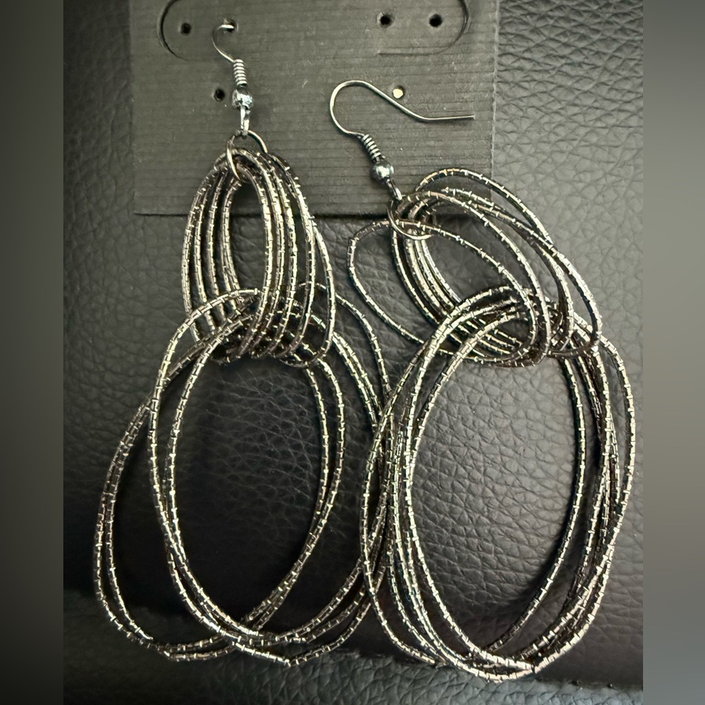 Silver Hoop Earrings - Picture 4 of 8